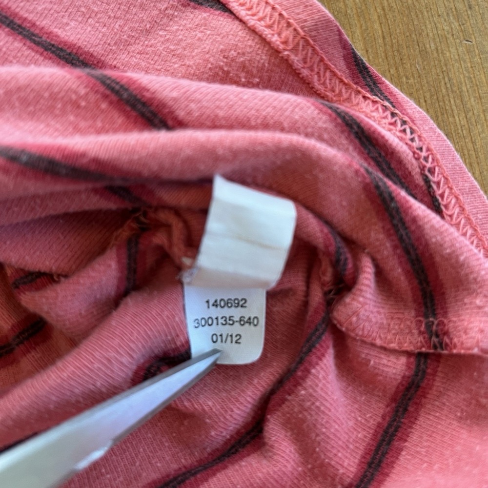 Vintage Y2K Gap Women's T-Shirt Size L Long Sleeve Scoop Neck Striped Pink - Picture 11 of 13